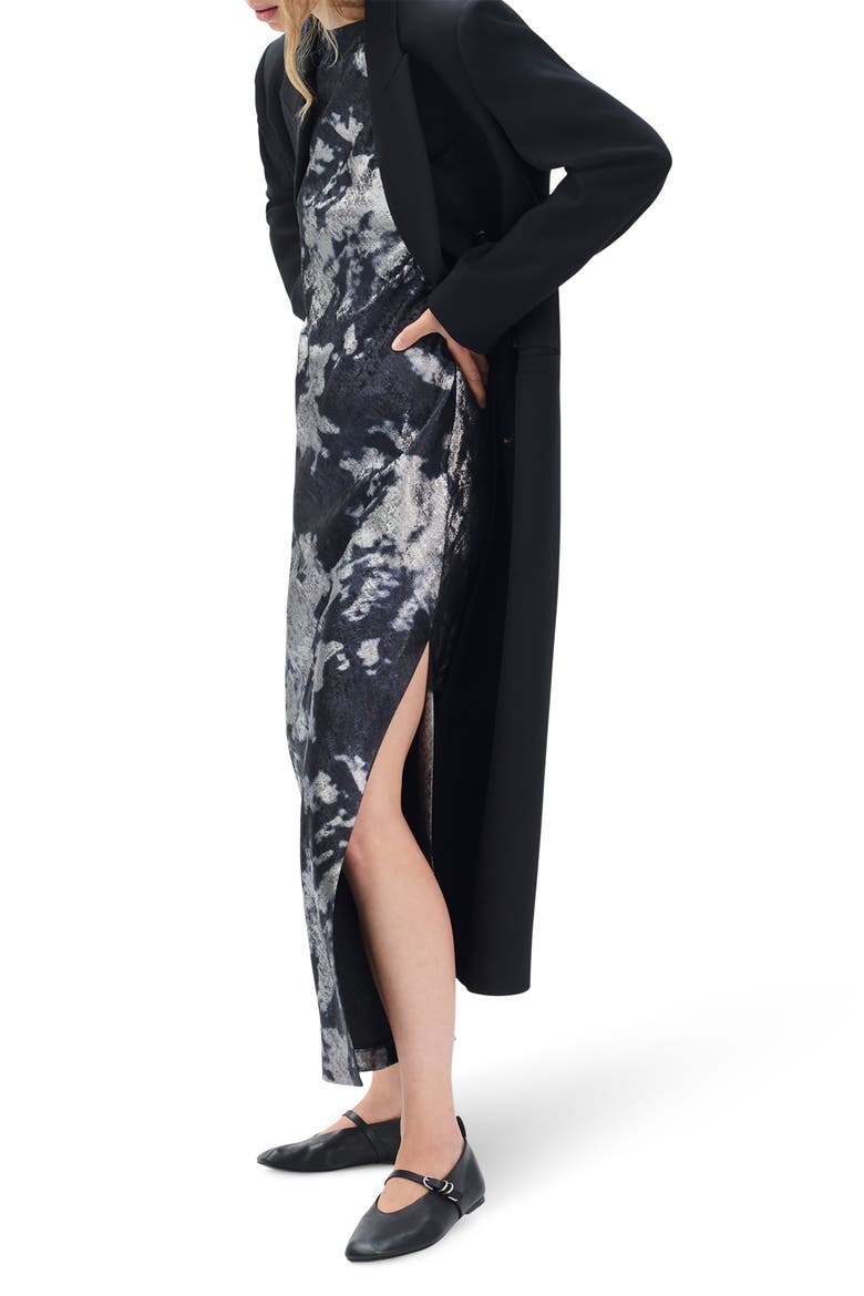 Margaret Metallic Sleeveless Maxi Dress, Alternate, color, SLVMT