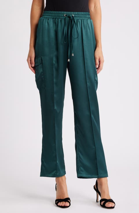 Satin Cargo Pants