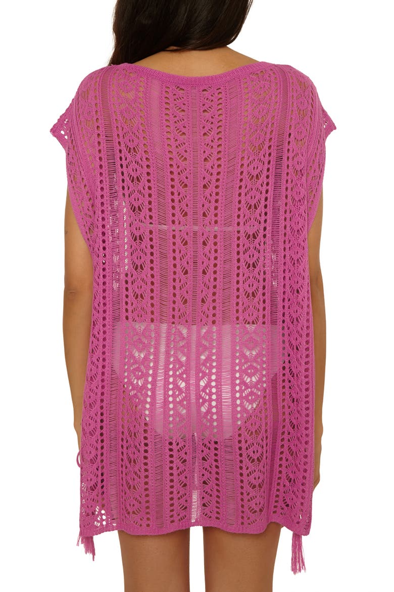 Boho Bliss Sheer Cover-Up Tunic, Alternate, color, ROSE BERRY