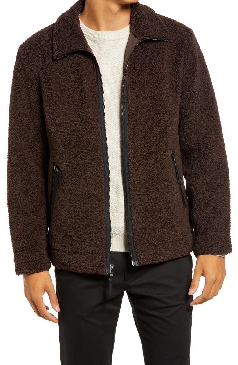 Club Monaco High Pile Fleece Jacket, Main, color, 