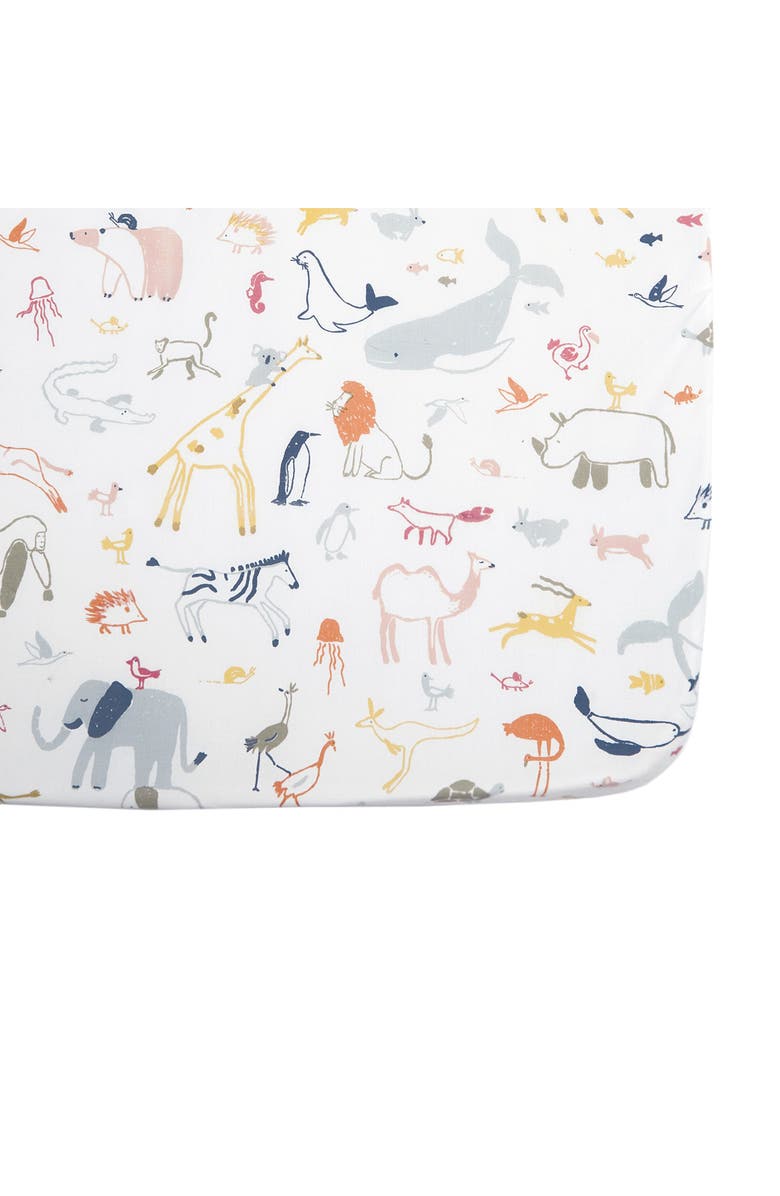 Pehr Into the Wild Organic Cotton Crib Sheet, Alternate, color, Into The Wild