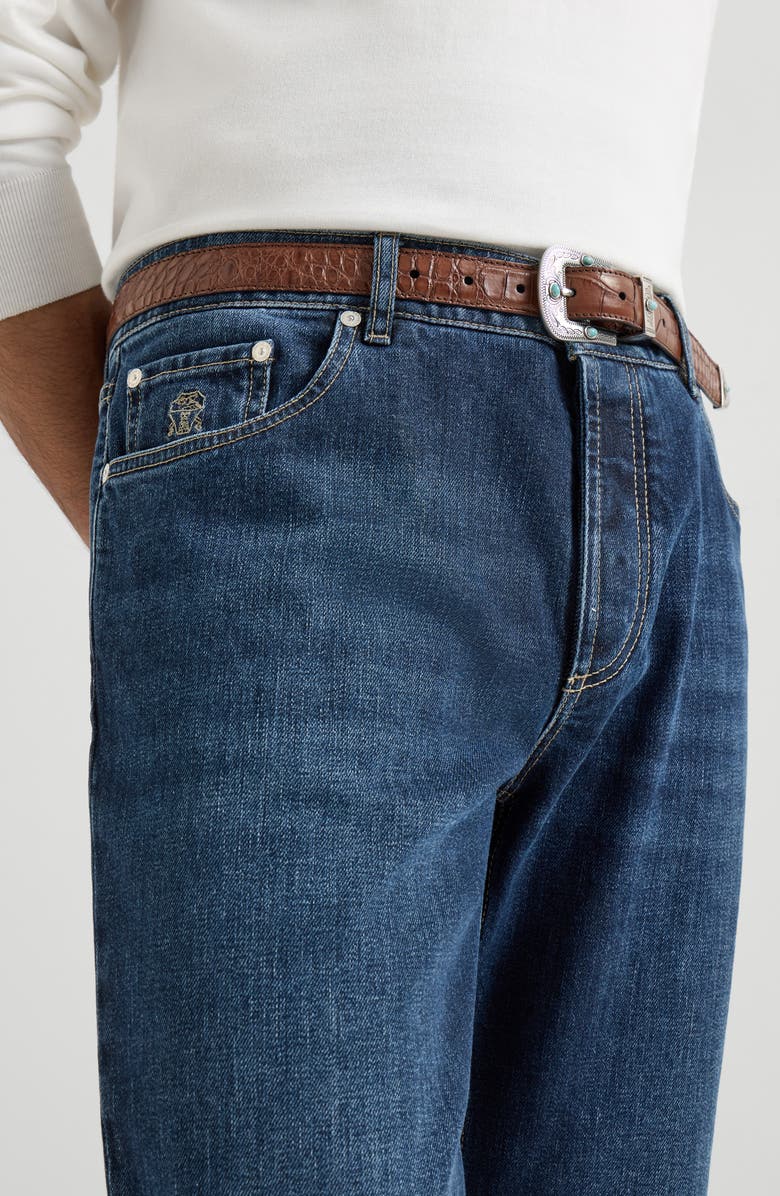 Brunello Cucinelli Traditional fit five-pocket trousers, Alternate, color, Denim