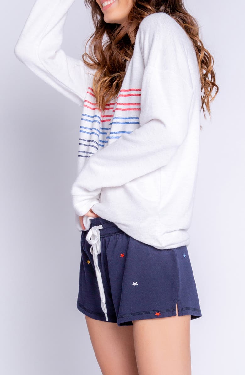 PJ Salvage Morning Dreams Stripe Fleece Sweatshirt, Alternate, color, 