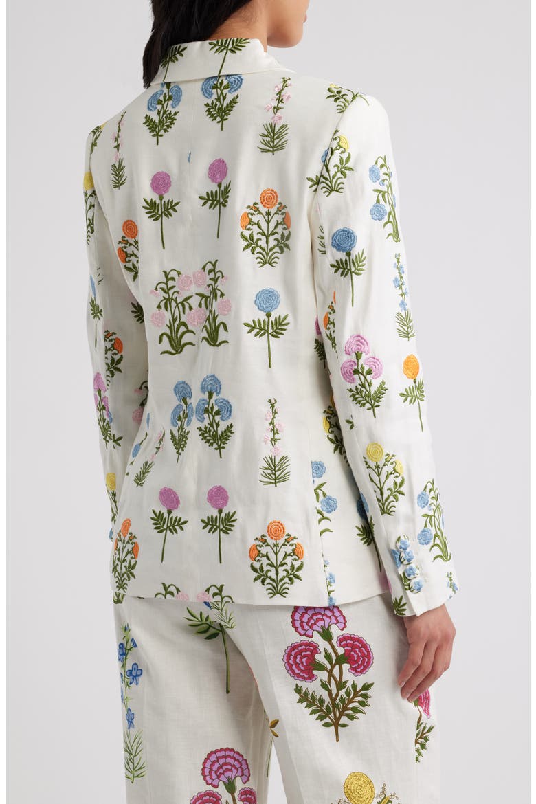 The Amelia Floral Embroidery Linen Blend Blazer, Alternate, color, MULTI FLORAL