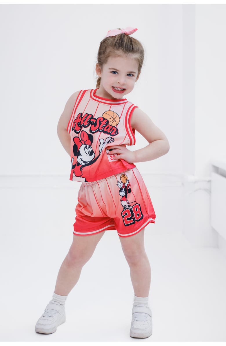 Disney Minnie Mouse Athletic Tank Top & Shorts Set, Alternate, color, Red