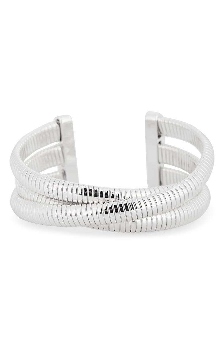 NORDSTROM RACK Omega Chain Cuff Bracelet, Main, color, Silver