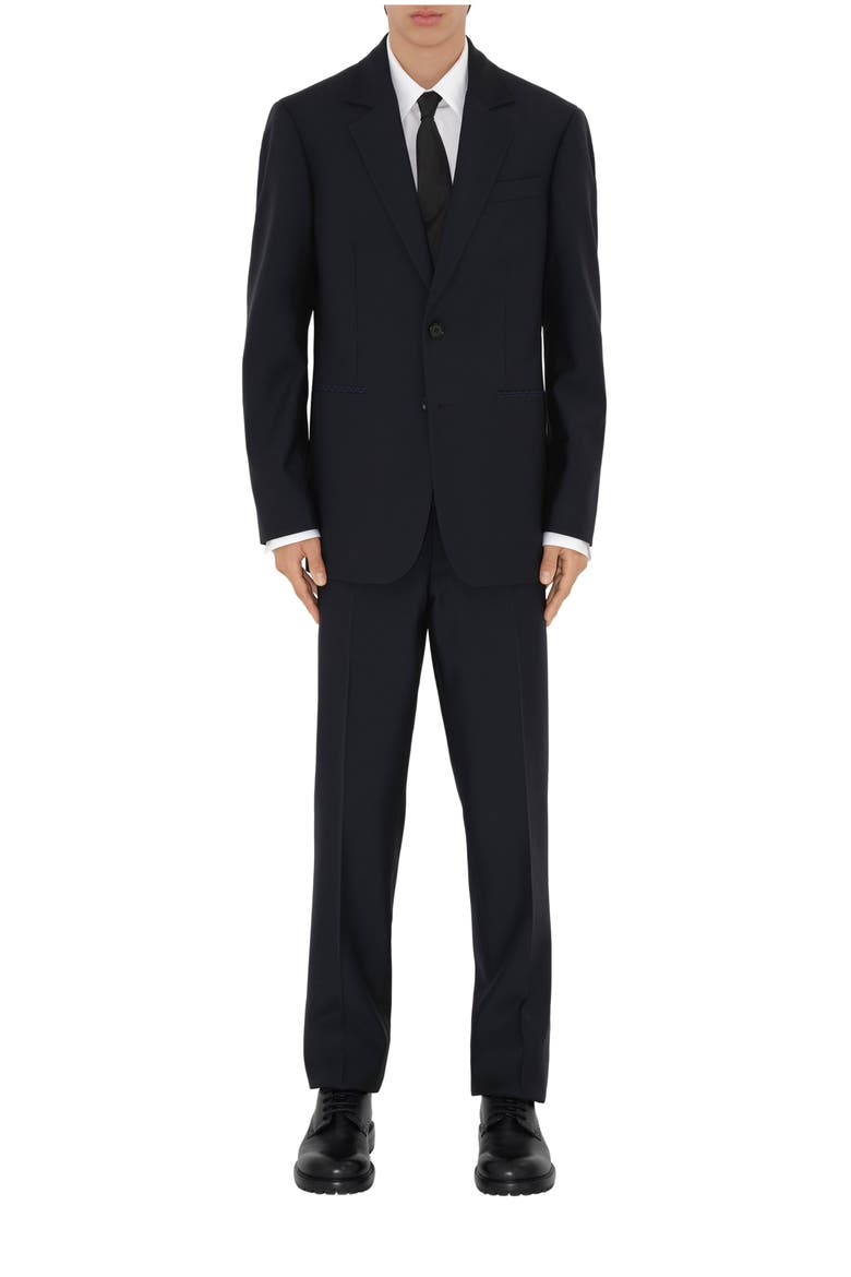 Wool Tailored Trousers, Main, color, Navy