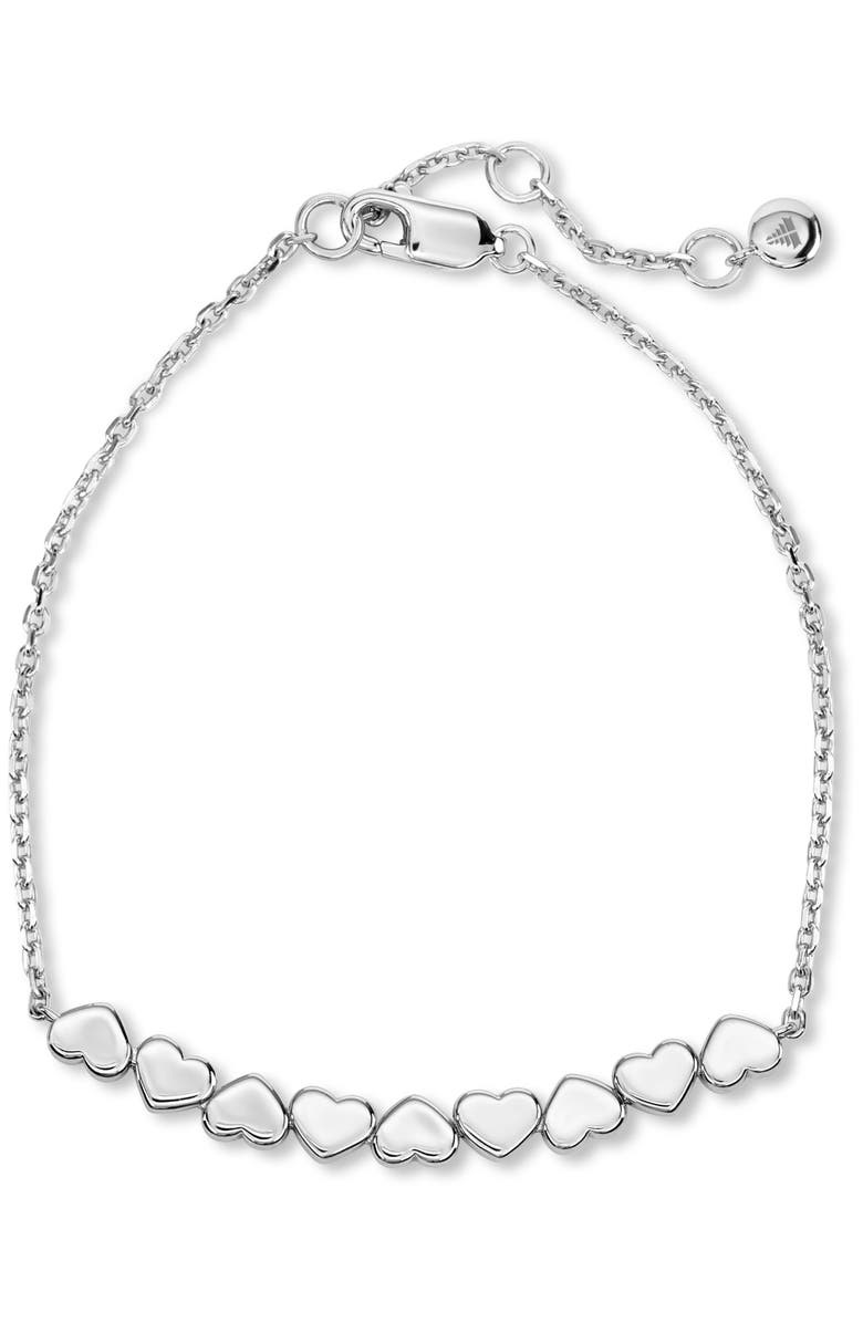 DEVATA Sweet Heart Chain Bracelet in Rhodium Plated Sterling Silver, Alternate, color, Silver
