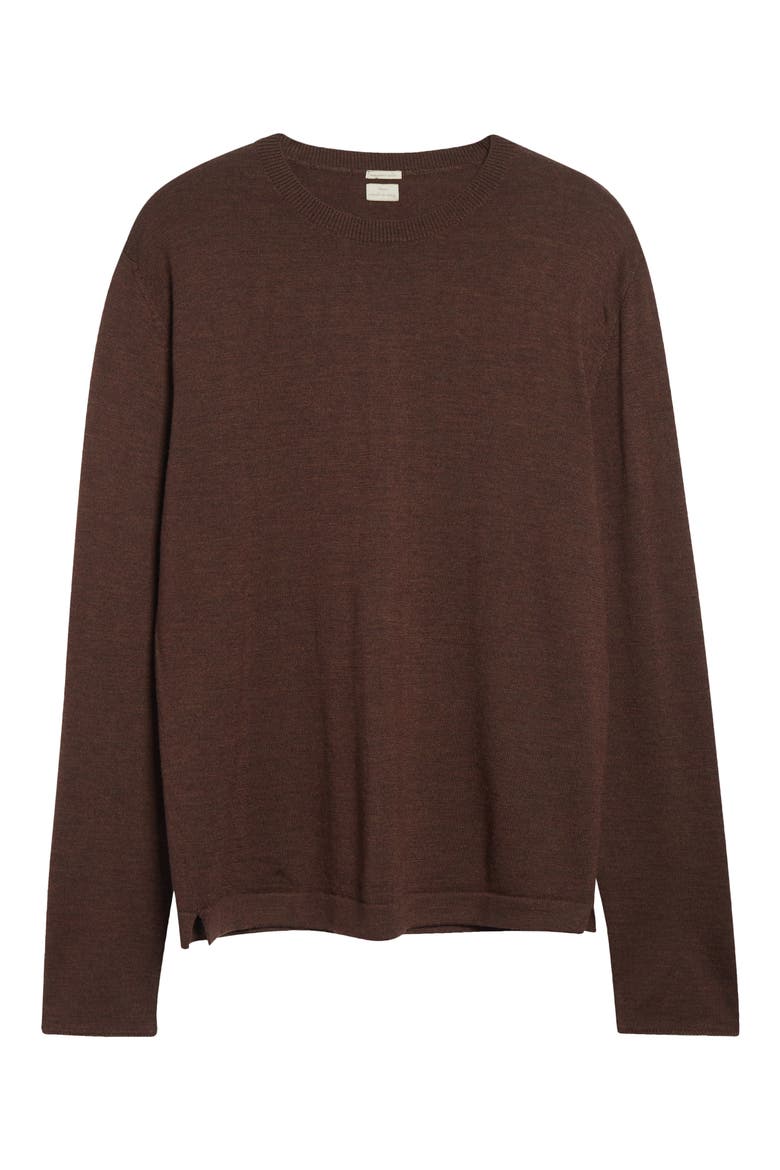 Larry Virgin Wool Crewneck Sweater, Alternate, color, CACAO