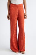Johanna Ortiz Laid Back Energy Palm Jacquard Wide Leg Satin Pants