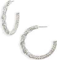 Open Edit Crystal Pavé Hoop Earrings