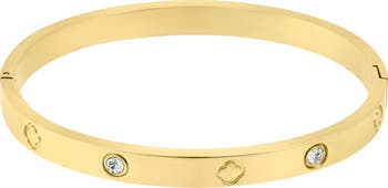 Water Resistant Cubic Zirconia & Clover Bangle