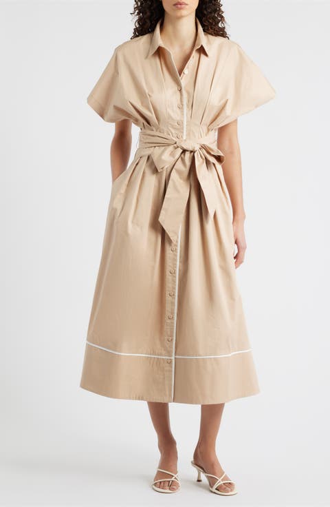 Tie Waist Midi Shirtdress