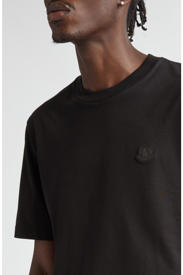 Logo Patch Cotton T-Shirt, Alternate, color, BLACK