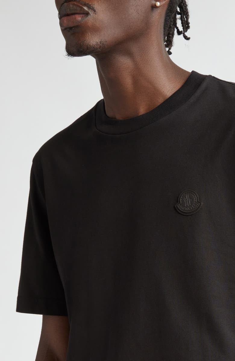 Moncler Logo Patch Cotton T-Shirt, Alternate, color, Black