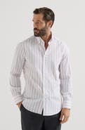 Brunello Cucinelli Striped poplin shirt