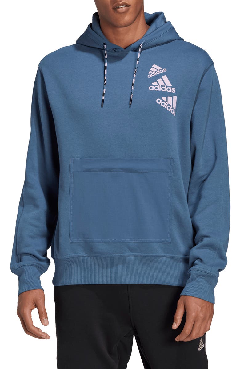 adidas UNITEFIT Q4 Kangaroo Zip Pocket Recycled Polyester Blend Hoodie, Main, color, 