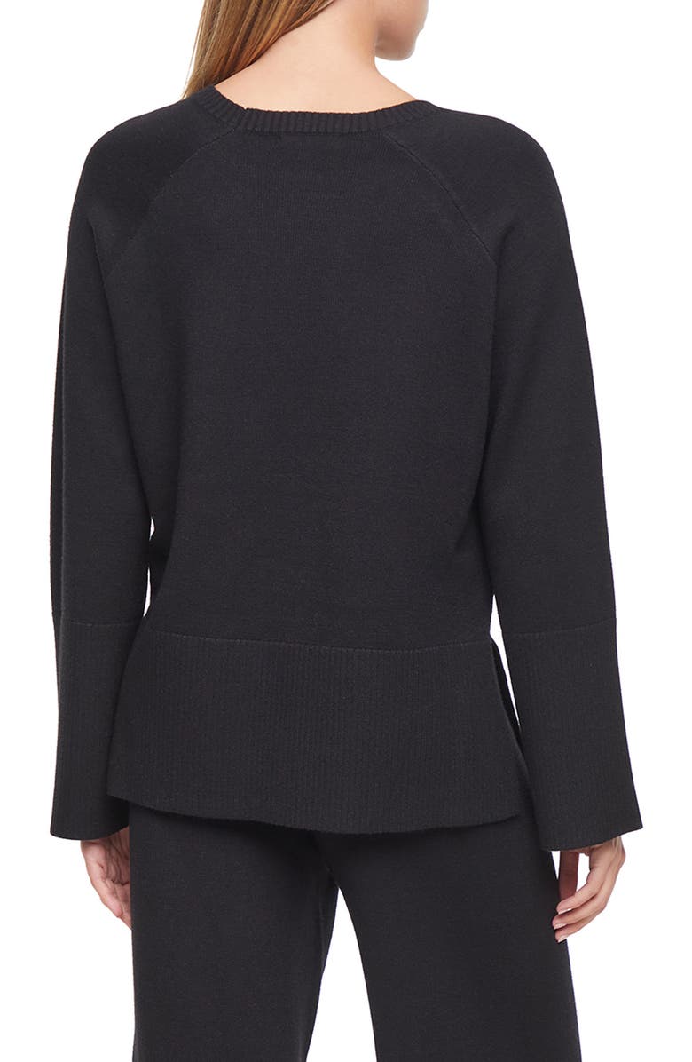 Three Dots Ally Raglan Sleeve Sweater, Alternate, color, Black Beauty