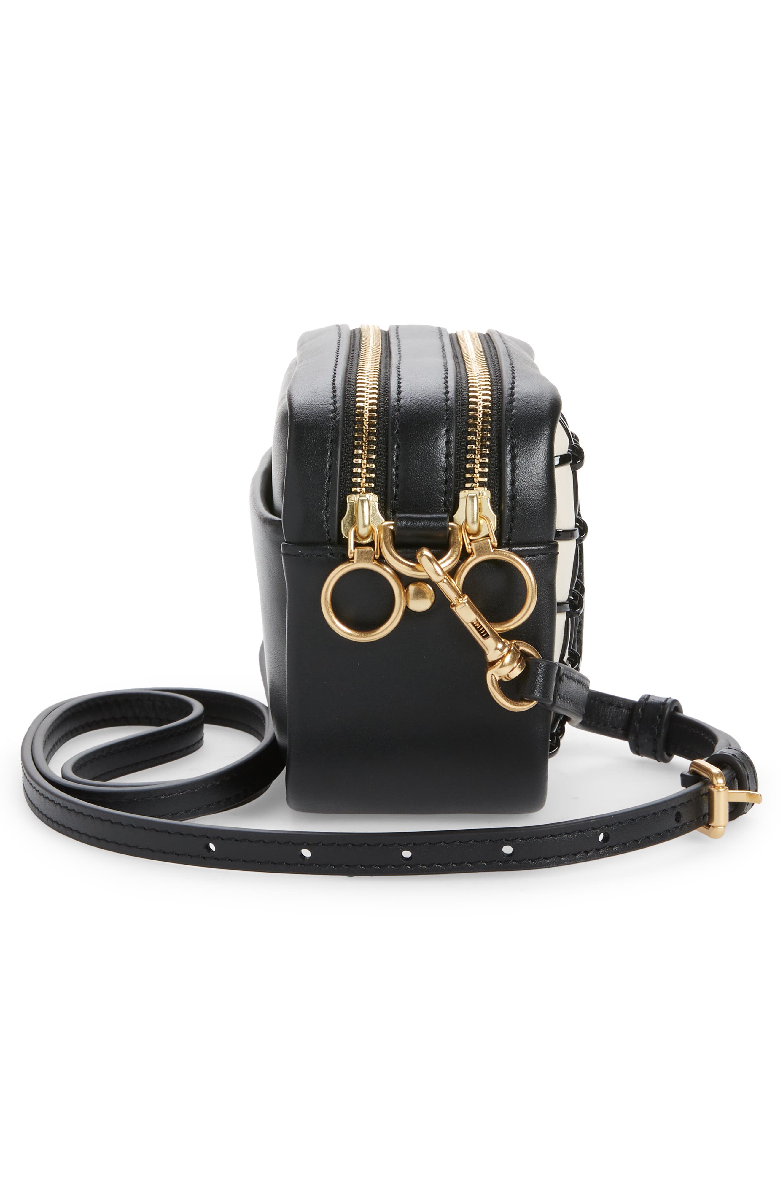 Tory Burch Perry Bombé Leather Mini Whipstitch Crossbody Bag, Alternate, color, 