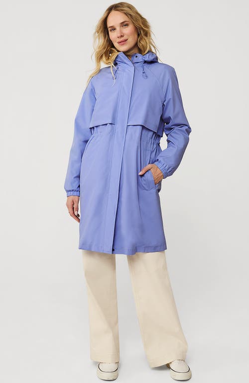 Lands' End Squall Packable Long Raincoat In Light Periwinkle