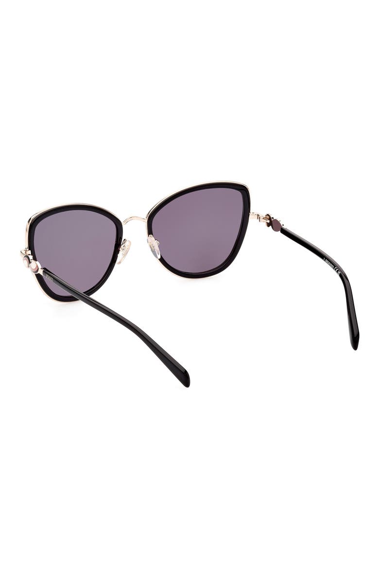 57mm Cat Eye Sunglasses, Alternate, color, BLACK/ OTHER / SMOKE