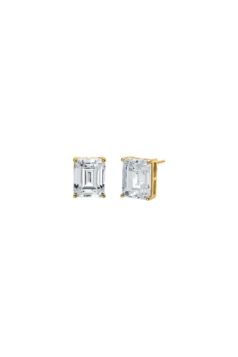 Emerald Solitaire CZ Stud Earring, Main, color, Gold