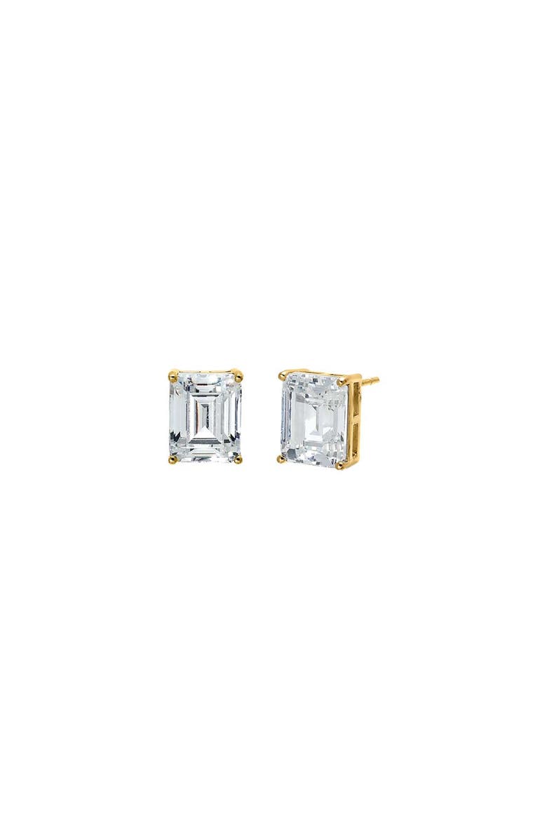 BY ADINA EDEN Emerald Solitaire CZ Stud Earring, Main, color, Gold