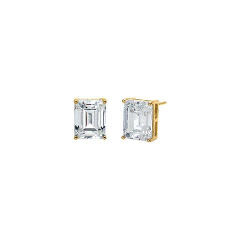 Emerald Solitaire CZ Stud Earring