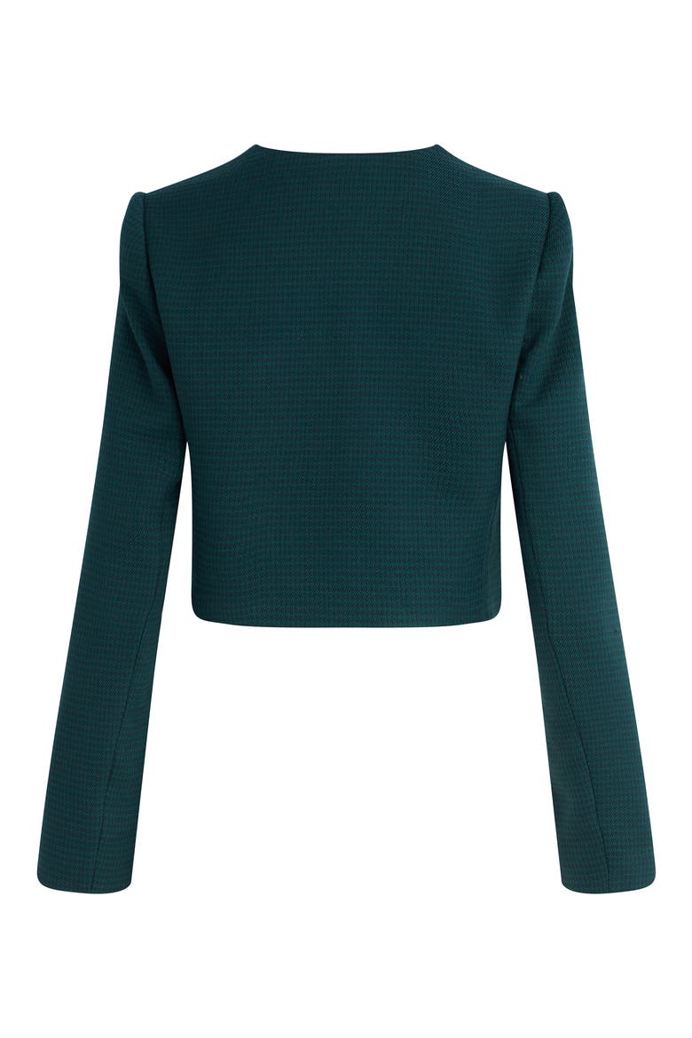 The Emily Houndstooth Crop Jacket, Alternate, color, JUNIPER HOUNDSTOOT