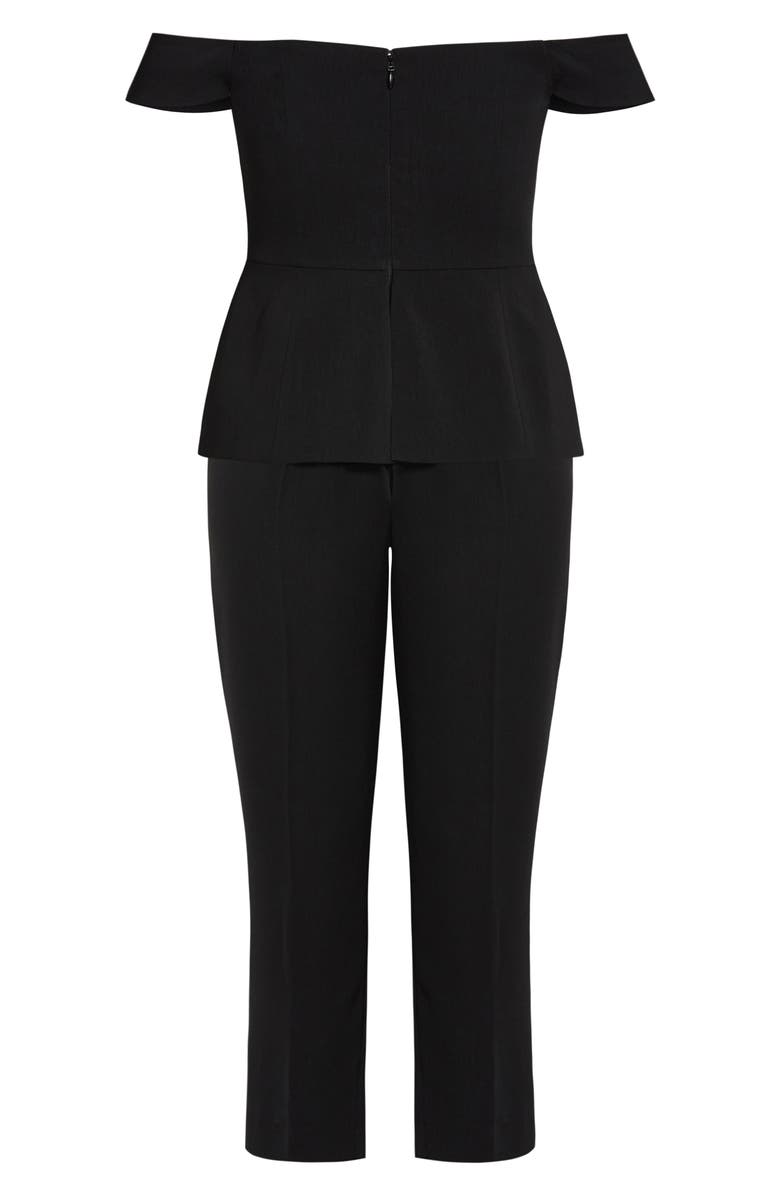 City Chic Sexy Off the Shoulder Jumpsuit, Alternate, color,