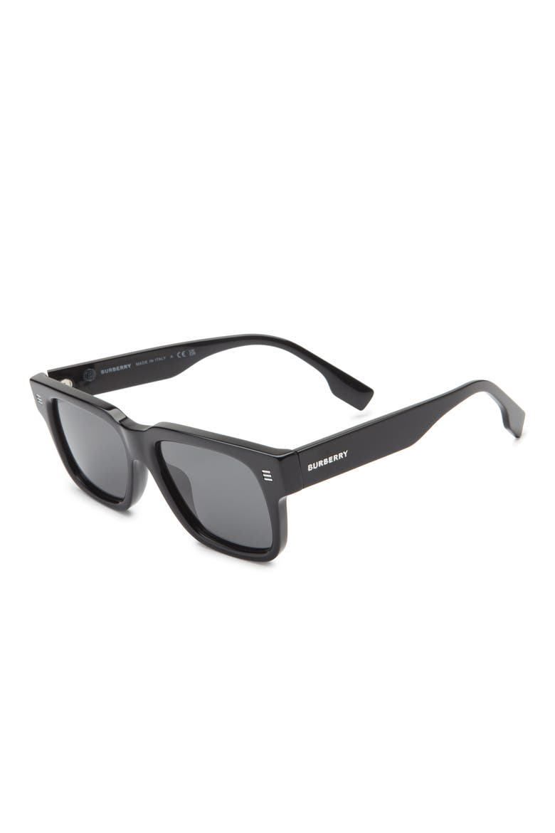 54mm Square Sunglasses, Alternate, color, BLACK