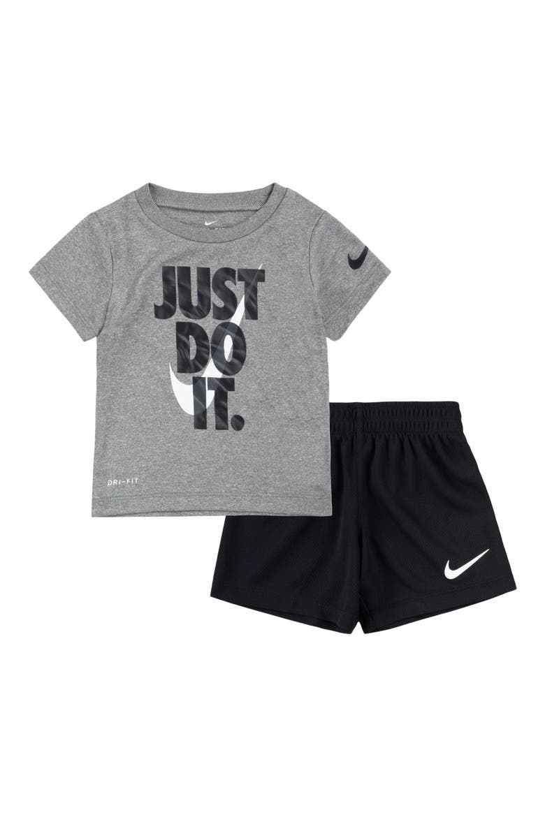 Just Do It Shirt & Shorts Set, Main, color, 023BLACK