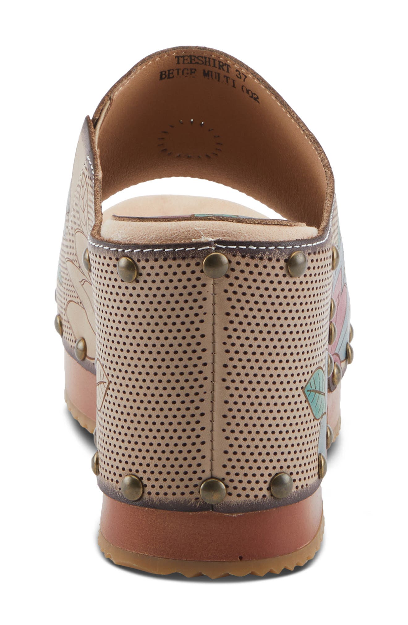 L'Artiste by Spring Step Teeshirt Platform Slide Sandal, Alternate, color, Beige Multi