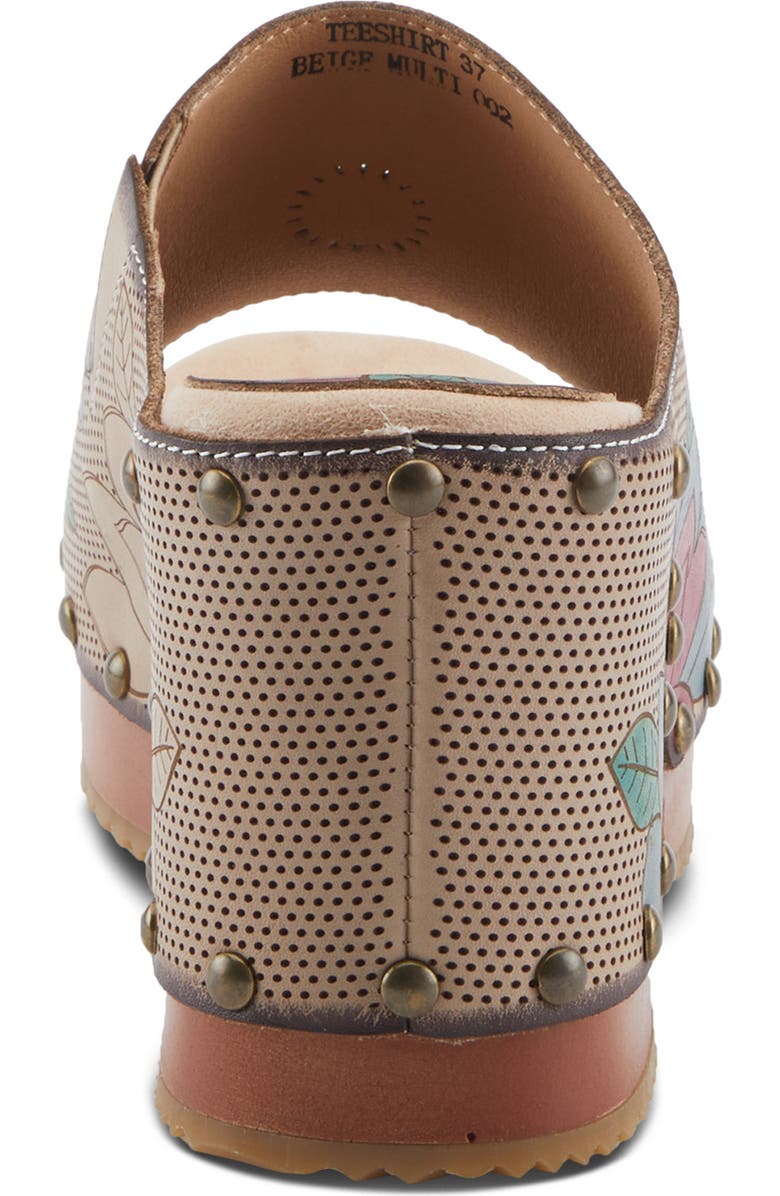 L'Artiste by Spring Step Teeshirt Platform Slide Sandal, Alternate, color, Beige Multi