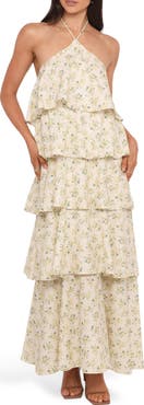 Petal & Pup Darlia Tiered Floral Print Maxi Dress