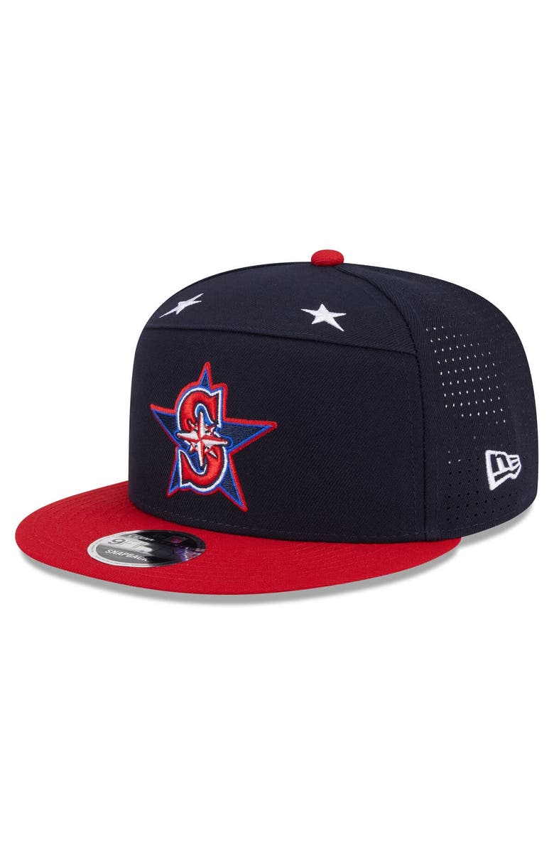 New Era Men's New Era Navy/Red Seattle Mariners 2025 MLB All-Star Game Workout Side Patch 9FIFTY Snapback Hat, Alternate, color,