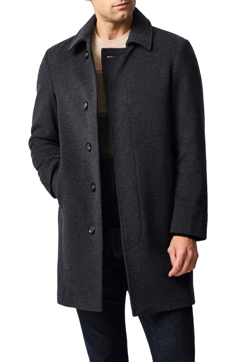 'Archers' Wool Blend Overcoat, Main, color, GRANITE