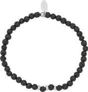 Estella Bartlett Men's Black Lava Beaded Stretch Bracelet