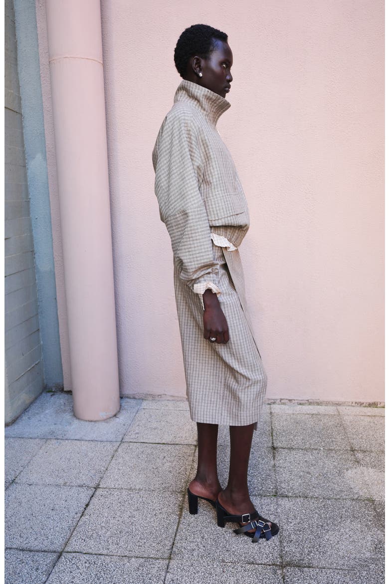 Check Bomber Jacket, Alternate, color, LIGHT/ PASTEL GREY