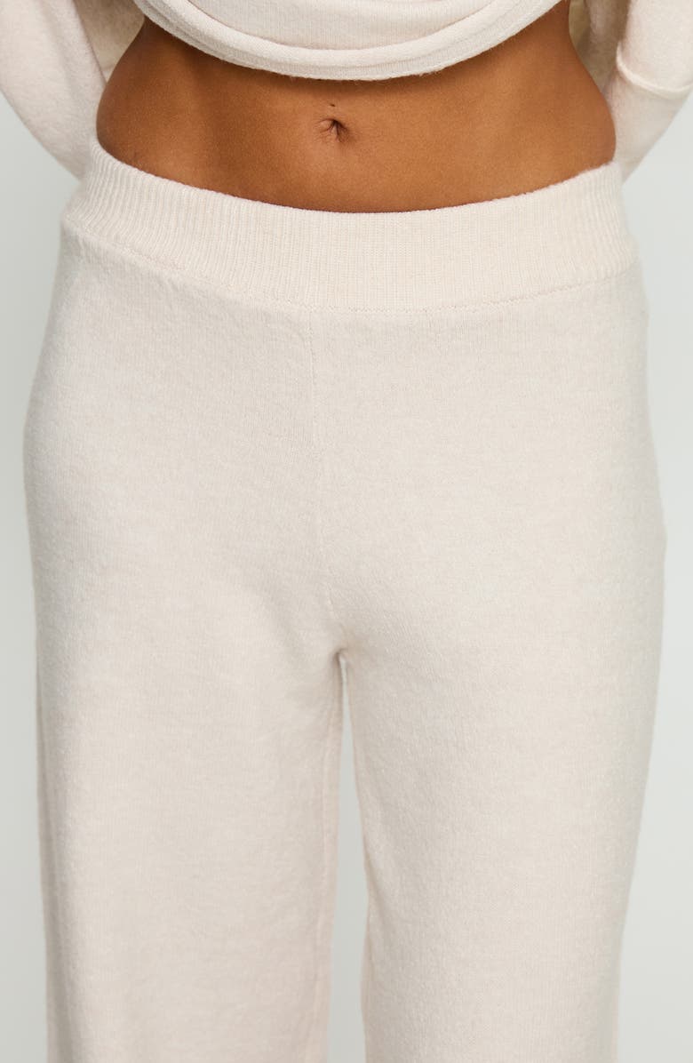 Princess Polly Bekki Wide Leg Sweater Pants, Alternate, color, Oat