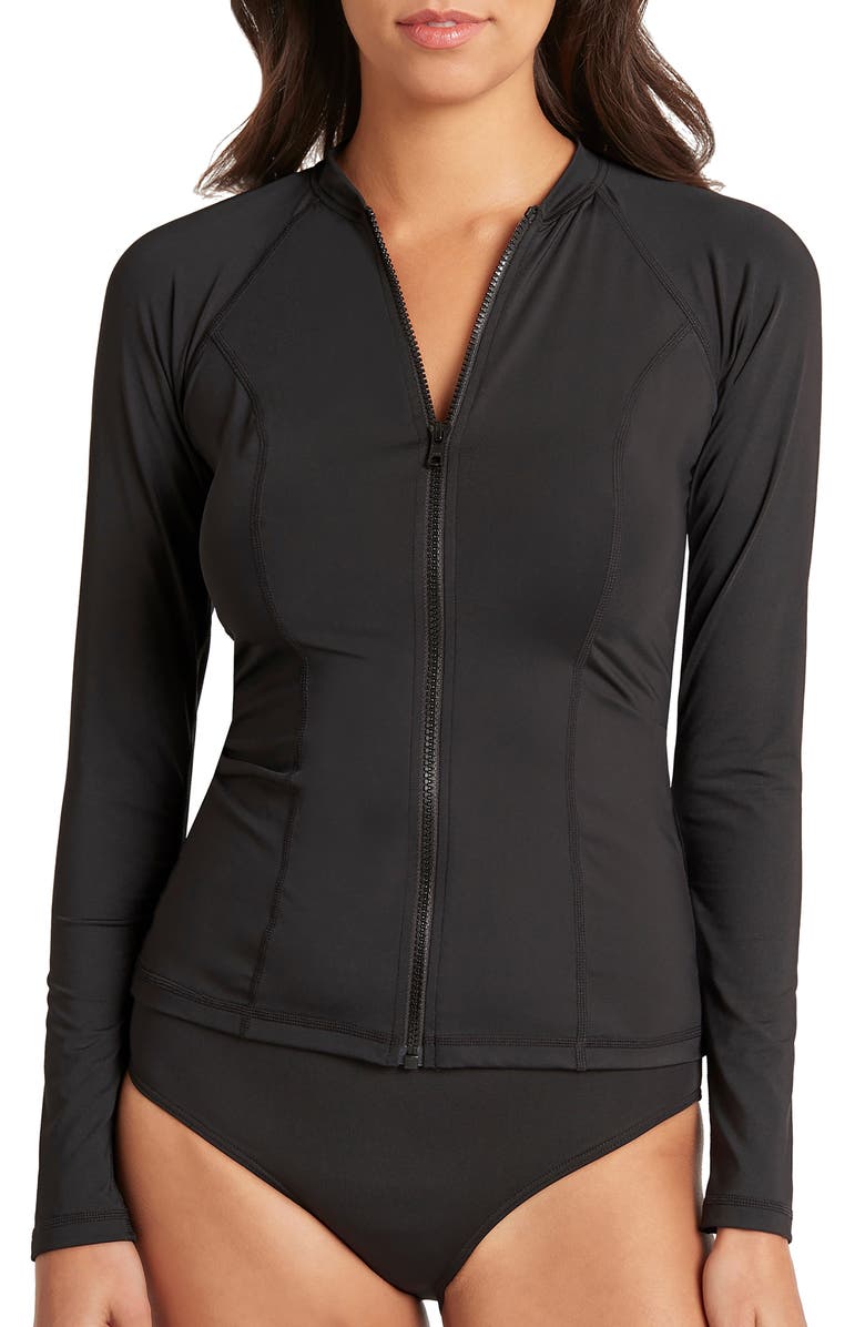 Sea Level Long Sleeve Rashguard Swimsuit, Alternate, color,