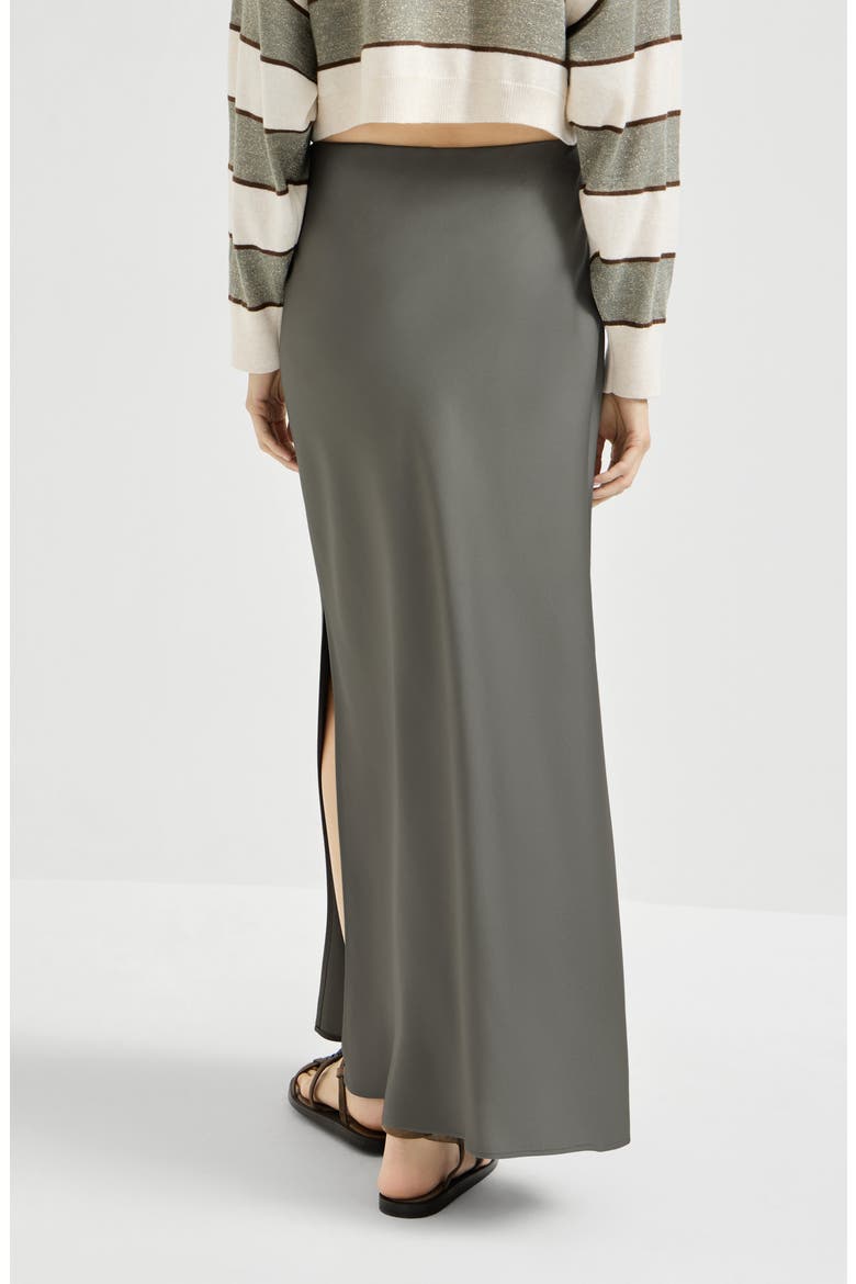 Fluid Bias-Cut skirt, Alternate, color, Olive