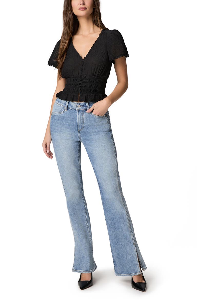 Rive V-Neck Top, Alternate, color, BLACK
