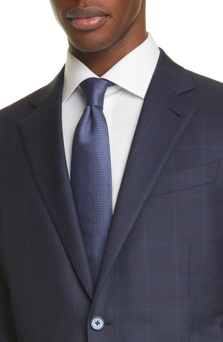 ZEGNA Ermenegildo Zegna Milano Trofeo Classic Fit Windowpane Wool & Silk Suit, Alternate, color, 