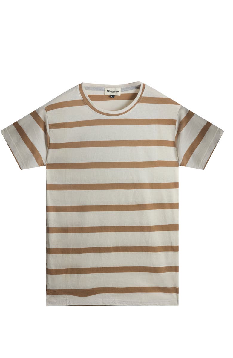 Solomon & Sage Classic Fit Striped Crew Neck T-Shirt, Alternate, color, Natural/Cream