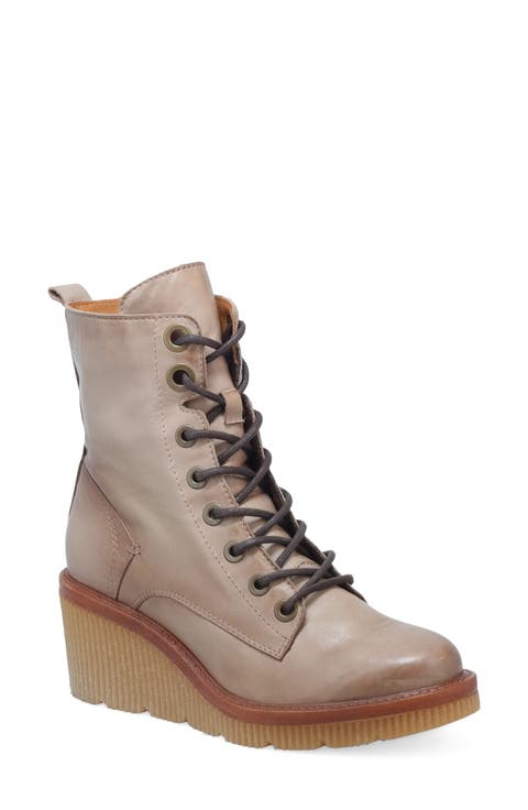 Adrienn Leather Wedge Bootie