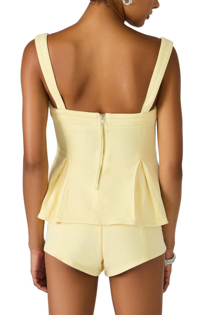 Steve Madden Zenia Stretch Cotton Peplum Top, Alternate, color, Golden Glow