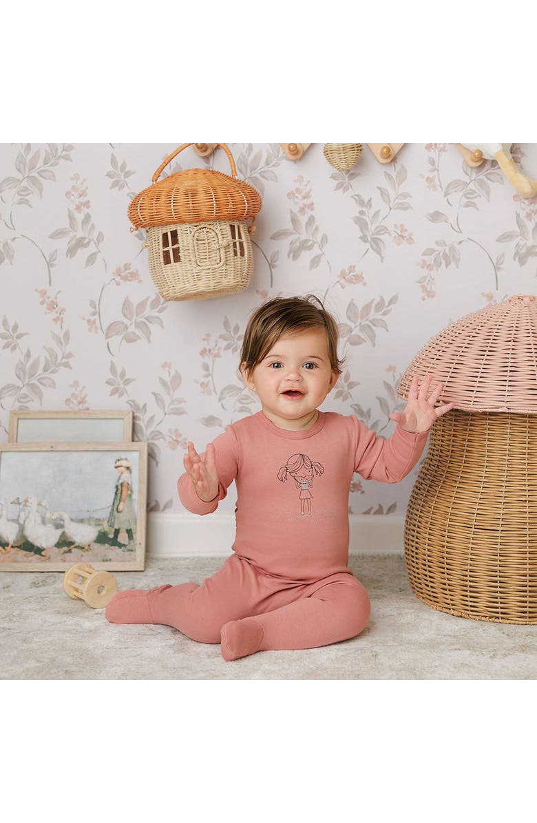 Mon Tresor Bebe Melon Bites Girls' Footie, Alternate, color, 