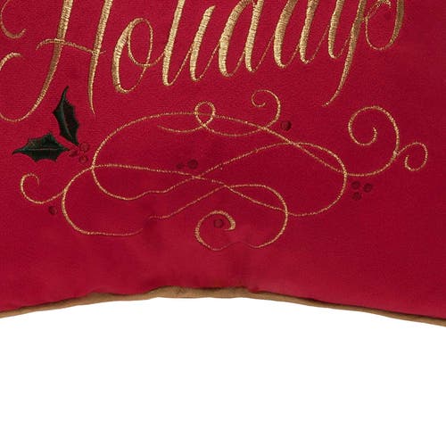 C & F Home C&f Home Happy Holidays Swirl Christmas Pillow, 16" X 16" In Red
