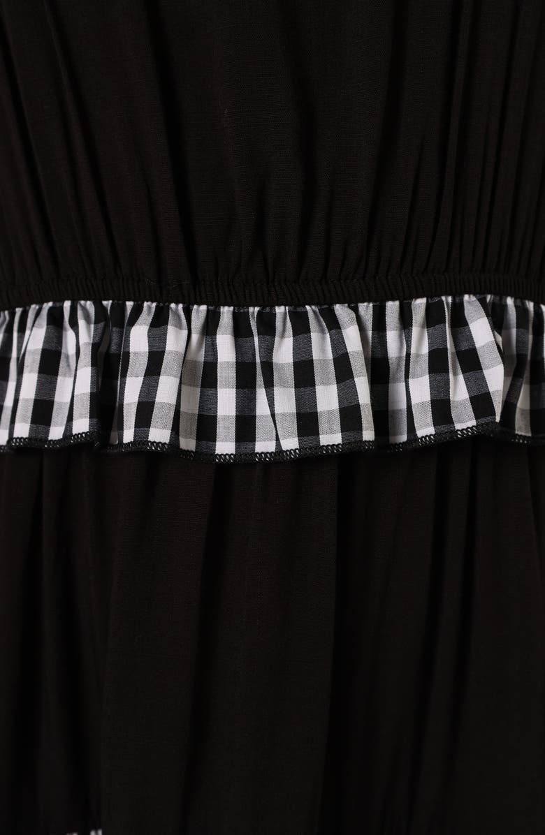 Petal & Pup Chantry Check Ruffle Tie Strap Maxi Dress, Alternate, color,